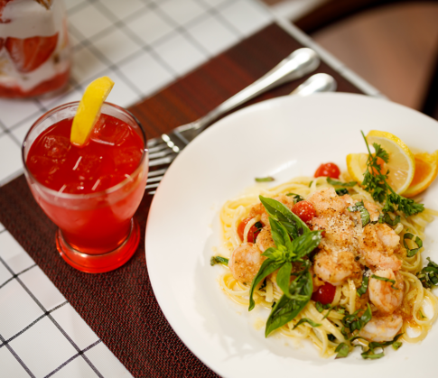 Shrimp and pasta dinner