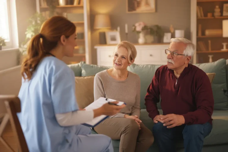 Seniors asking caregiver questions